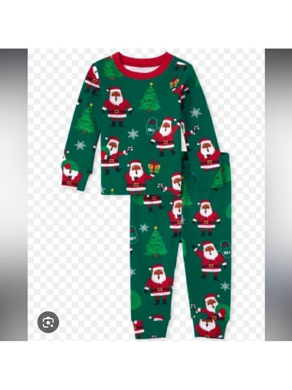 Festive Green Santa Kids Pajamas